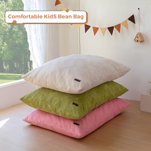 MAXYOYO 3 in 1 Kids Bean Bag Chair Bed, Convertible Chair Folds from Bean Bag to Lounger, Child Floor Sofa for Gaming, Reading, Floor Couch with High-Density Foam Filling | Convertible Chair Folds from Bean Bag to Lounger, Floor Couch with High-Density Fo
