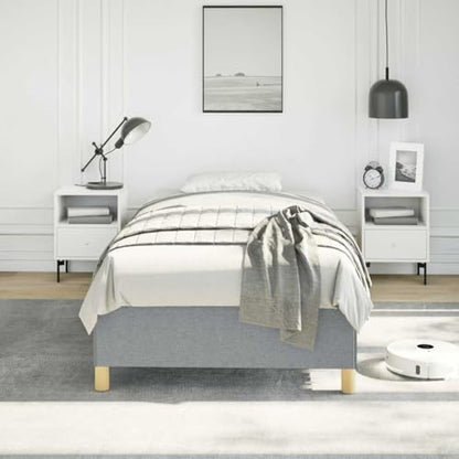 Twin XL Bed Frame, Modern Upholstered Platform Bed with Breathable Fabric, Solid Engineered Wood Foundation, Light Grey, 13.8 Inch Low Profile - color: Light Gray, size: Twin XL & 13.8"