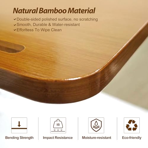 Couch Tray Table Adjustable Height/360 Swivel TV End Desk Sofa Armrest Side C Shaped Tables for Bed Stand Recliner Bedside Small Spaces, Living Room Bedroom, Portable Dining Desk for Coffee Eating