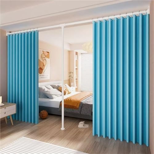 Room Divider Curtain, No Drilling Room Separator, Adjustable Room Divider, Freestanding Privacy Screen Partition for Living Room, Bedroom(Blue,Width6.2m) - color: Blue, size: Width6.2m