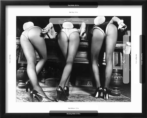 AllPosters Wall Photographic Print Playboy Bunnies Will Challenge Press Club Rabbits at the Press Club, February 1978 on Black Frame, 16x12 - color: Black Frame, size: 16"L x 12"W