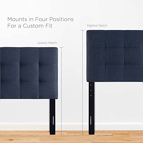 Modway Lily Tufted Linen Fabric Upholstered King Headboard in Navy - color: Navy, size: King