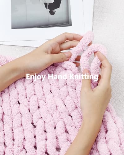 Cozyful Chunky Yarn for Hand Knitting, #9 Thick Jumbo Big Chunky Yarn for Crocheting, Super Chunky Knit Blanket Yarns, Large Chunky Chenille Yarns, 8 Pack (30 yds 8 oz Each Skein), Blush Pink - color: Blush Pink