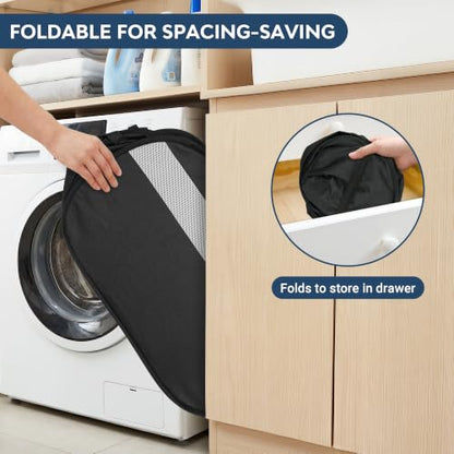 100L Collapsible Laundry Baskets, Foldable Dual Handle Laundry Hamper Black | Lightweight, Easy to Carry, Up and Downstairs, Tear-Proof, Space-saving, for Laundry Room, Bedroom, Bathroom, Travel, Dorm - color: 100L Black