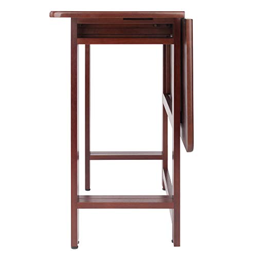 Winsome Taylor Drop Leaf Table with Wide Drawer, for Dining Room, 29", Walnut