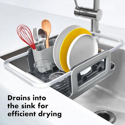 OXO Good Grips Extendable Over-The-Sink Aluminum Drying Dish Rack - size: One Size