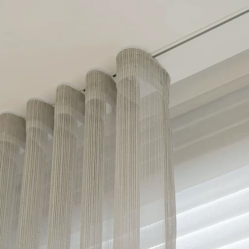 Thin Hidden Curtains Rails Ceiling Mounted Room Divider Curtain Track | Custom Size, Aluminum Heavy Duty Sliding Rod, for Offices Studio Apartments Shower(White,1M/3.3ft) - color: White, size: 1M/3.3ft