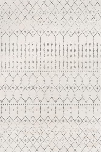 nuLOOM Blythe Grey Trellis Power Loomed Area Rug, 12' x 18' - color: Blythe Grey, size: 12' x 18' (Rectangular)