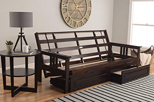 Kodiak Futons Monterey Futon Frame with Drawers, Included, Espresso - color: Frame Only, size: Drawers Included, style: Espresso Finish