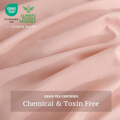 JSD Dusty Pink Duvet Cover Set King Size | 3 Piece Soft Microfiber Duvet Cover with Pillow Shams Zipper Closure, Comforter Not Included, Oeko-Tex Certified - color: Dusty Pink, size: King