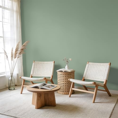 VEELIKE Wide Sage Green Peel and Stick Wallpaper Green Wallpaper 24"x118" - color: Sage Green, size: 24" x 118"