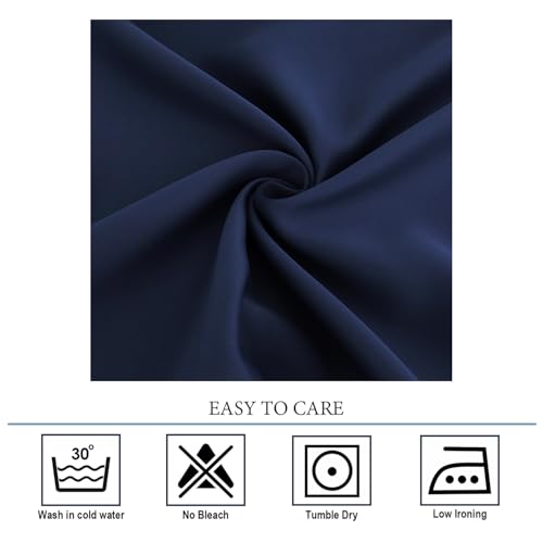 Diraysid Navy Blue Grommet Blackout Curtains for Bedroom Thermal Insulated Room Darkening Curtains Drapes, 42 x 54 inch, 2 Panels - color: Navy Blue, size: 42"W x 54"L (Pack of 2)