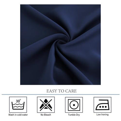 Diraysid Navy Blue Grommet Blackout Curtains for Bedroom Thermal Insulated Room Darkening Curtains Drapes, 42"x 63", 2 Panels - color: Navy Blue, size: 42"W x 63"L (Pack of 2)