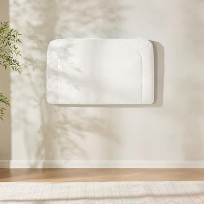 Hearth & Harbor Wall Mounted Twin Headboard Only, Bed Headboard Twin Size | Easy Assemble, Floating Peel & Stick, Upholstered Boucle, 3D Stitched Wall Panels, 5 Strips of 3M Tape Included, Off White - color: 01-off White, size: Twin
