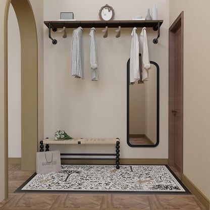 Clothes Rack 60in, Wall Mounted Garment Racks with Real Walnut Wood Shelf, Heavy Duty Hanging Clothes Rack, Multi-Purpose Hanging Rod, Space-Saving Closet Storage - color: Walnut, size: 1T60IN