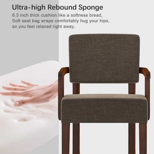Accent Chair, Living Room Chairs Oversized with Soft Seat | Armchair with Solid Wood Frame, Comfy Reading Chair for Bedroom, Waiting Room, Home Office, Easy Assembly - color: Brown, size: Chair