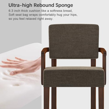 Accent Chair, Living Room Chairs Oversized with Soft Seat | Armchair with Solid Wood Frame, Comfy Reading Chair for Bedroom, Waiting Room, Home Office, Easy Assembly - color: Brown, size: Chair