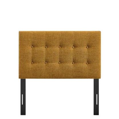 Modway Emily Twin Size Fabric Headboard in Copper - Linen-Like Upholstery with Button Tufting and 7 Adjustable Height Positions - color: Copper, size: Twin