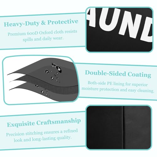 WOOHA 125L Large laundry basket,Collapsible laundry hamper, Tall Clothes Baskets Folding Washing Bin Foldable Fabric Hamper Bags for Bedroom, Closet,Bathroom,College,laundry bag,Black - color: Black, size: 125L-XXXL