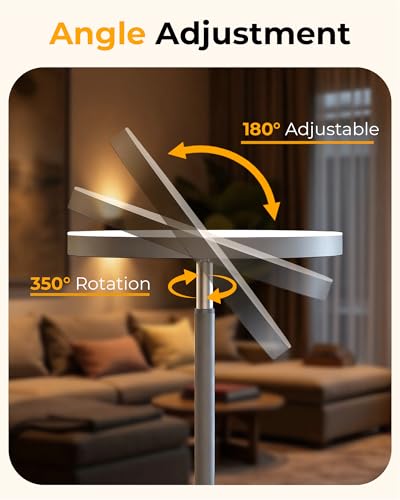 Floor Lamp for Bedroom,69" Tall Standing Lamp Remote & Foot Switch with 1H Timer, 2700-6500K Stepless Dimmable Modern Pole Light for Bedroom, Office, Reading, Sliver - color: Silver