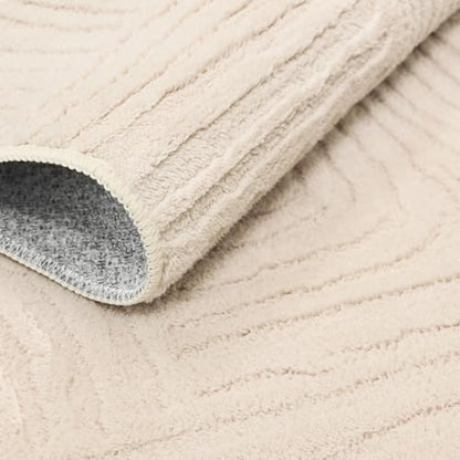 GENIMO Beige Rug 6x9 Washable Area Rugs for Living Room, Soft High Low Pile | Fluffy Shag Carpet, Cream Solid, Modern 3D Arch Textured, Throw Accent, Bedroom Dining Room Nursery Playroom Office, Non Slip - color: Arch Beige, size: 6' x 9' (Rectangular)
