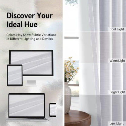 100% Blackout Linen Textured Curtains 63 Inch Long, Bright White | 100% Blackout Shield, Light Blocking, Thermal Insulated, Grommet Window Curtains for Bedroom/Living Room, 50"x63", 2 Panels - color: Alba | Bright White, size: 50"W x 63"L (Pack of 2)