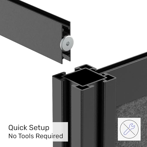 Workflow Modular Wall | Room Divider with Whiteboard, Sound Dampening, & Frosted Acrylic Panels | Expandable Office Partition for Privacy & Stability (53" x 48") - size: 53" x 48"