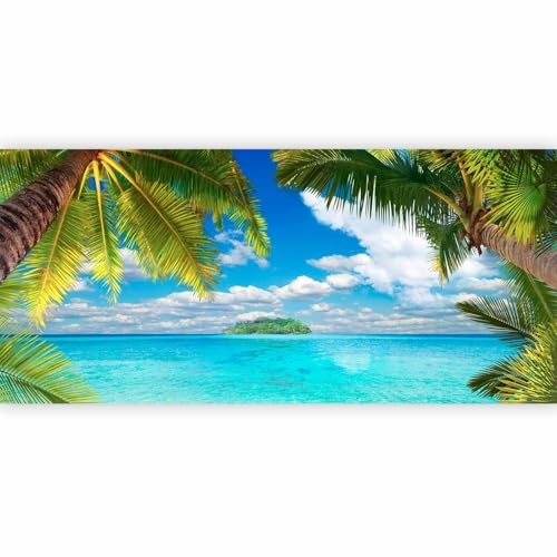 Wall Mural Peel and Stick Nature 212x98 in - XXL Self-Adhesive Corner Wallpaper Removable Large Sticker Foil Angle Wallpaper Holiday Lagoon Palms n-A-10068-a-a - color: #23, size: 212 x 98 in Self-Adhesive