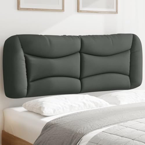 Wall-Mounted Headboard Cushion Full Size 54.7-Inch Charcoal Grey Upholstered Backrest Pillow for Bedroom Reading Support - size: 53.9" & 1
