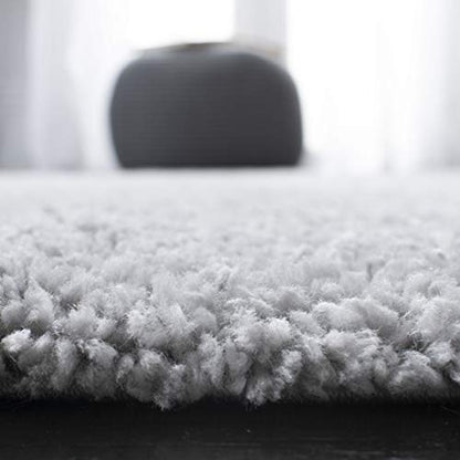 SAFAVIEH August Shag Collection Accent Rug - 2'3" x 4', Silver, Solid Design, Non-Shedding & Easy Care, 1.2-inch Thick Ideal for High Traffic Areas in Entryway, Living Room, Bedroom (AUG900G) - color: Silver, size: 2'3" x 4' (Rectangular)