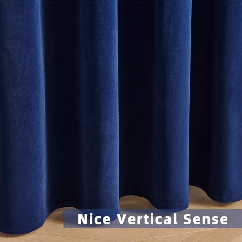 Joydeco Royal Blue Velvet Curtains 63 Inches Long, Luxury Grommet Blackout Curtain 2 Panels, Thermal Insulated Privacy Room Darkening Window Drapes for Bedroom Living Room Home Theatre (52Wx63L) - color: *Grommet | Royal Blue, size: 52"W x 63"L (Pack of 2