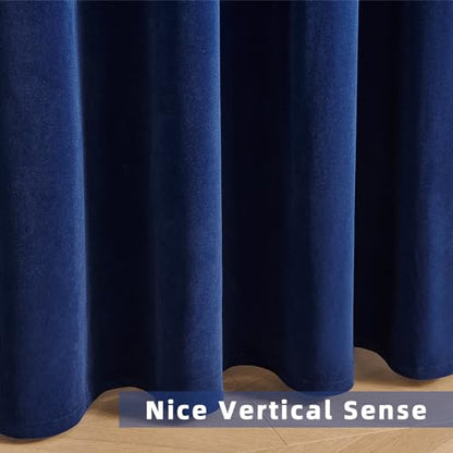 Joydeco Royal Blue Velvet Curtains 63 Inches Long, Luxury Grommet Blackout Curtain 2 Panels, Thermal Insulated Privacy Room Darkening Window Drapes for Bedroom Living Room Home Theatre (52Wx63L) - color: *Grommet | Royal Blue, size: 52"W x 63"L (Pack of 2
