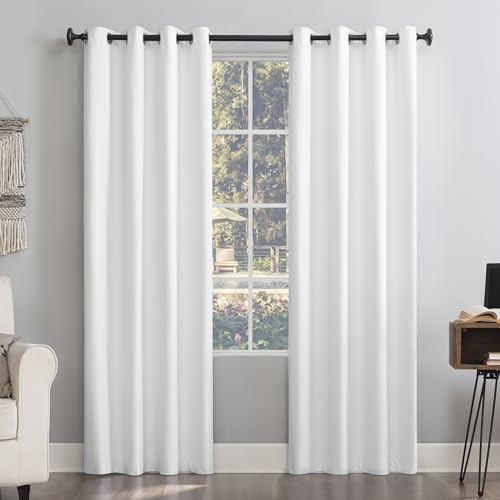 Sun Zero Columbia 2-Pack Thermal Energy Saving 100% Blackout Grommet Curtain Panel Pair, 50" x 63", White - color: White, size: 50"W x 63"L (Pack of 2)