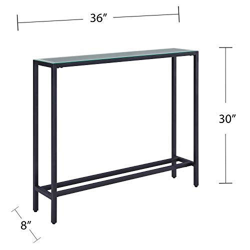 SEI FURNITURE Darrin Narrow console table, Gray - color: Gunmetal Gray