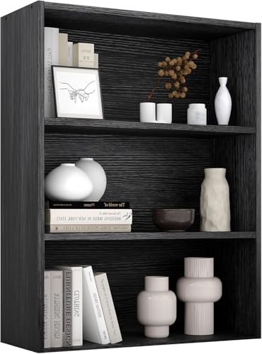 Simple Deluxe Industrial 3-Tier Shelf Bookcase - 9.2" D x 23.8" W x 31.5" H Tall Floor Standing Open Bookshelf for Home Office, Living Room, and Bedroom Storage, Black - color: Black, size: 3-Tiers