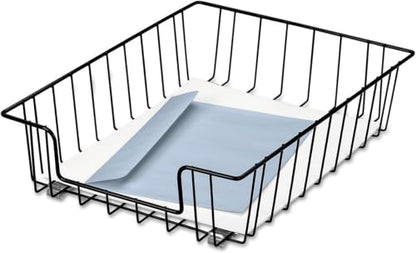 Fellowes Workstation 3" Letter Desk Tray Organizer, Wire, Black (60112) (Pack of 12) - size: 14.1" x 10" x 3" (Pack of 12)