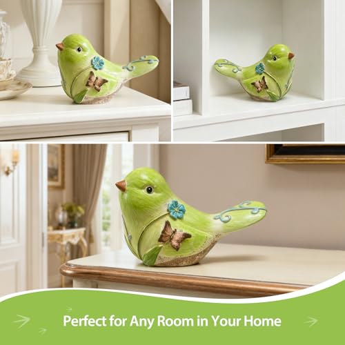 Home Shelf Decor, Green Bird Statue - color: Green