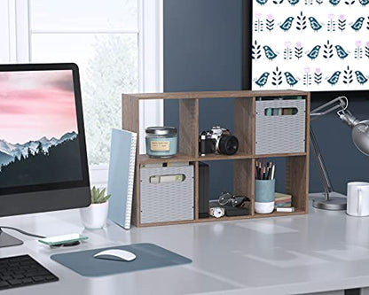 ClosetMaid Mini 6-Cube Desktop or Wall Mount Organizer, Weathered Teak - color: Weathered Teak