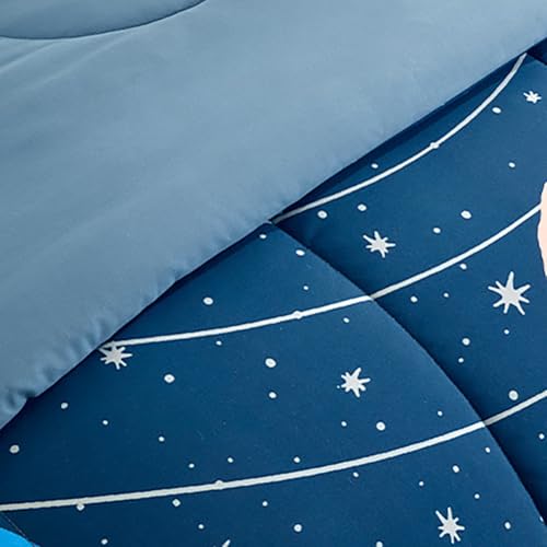 SLEEP ZONE 5 Pieces Bedding Super Soft Comforther Set, Soft Lightweight Bed in a Bag, Durable Children Bed Set, Easy Care, All Season (Solar System, Twin) - color: Solar System, size: Twin (5-Piece Set)