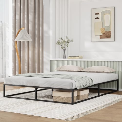 Novilla Queen Bed Frame, Metal Platform Bed Frame, Sturdy Metal Bed Frame, Wood Slats Support, No Box Spring Needed, Durable and Safe, Easy Assembly, Dark Black - color: Black, size: Queen