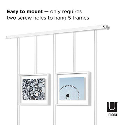 Umbra Exhibit Picture Frame Gallery Set Holds Five Photos, White - color: White, size: Set of 5, style: 5-Opening