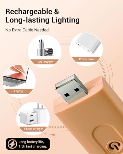 DEWENWILS Rechargeable LED Clip on Book Light for Reading in Bed Mocha | Warm White, Brightness Adjustable, Flexible Lighting Angle, Compact & Lightweight for Bookworms, Kids, Adults - color: Mocha Mousse