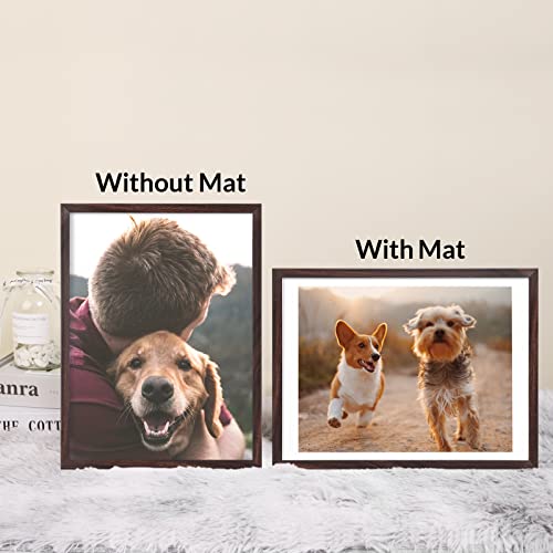 12x16 Picture Frame Set of 6, Display Pictures 11x14 with Mat or 12x16 Without Mat,Wall Gallery Photo Frames, Brown - color: Brown, size: 12x16