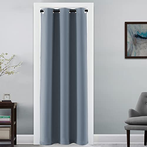 H.VERSAILTEX Doorway Curtain Blackout Closet Door Curtain Room Divider Window Treatment Curtain for Bedroom Thermal Insulated Privacy Drape Soundproof Grommet, 42 x 80 inches, 1 Panel, Stone Blue - color: Stone Blue, size: 42"W x 80"L (Pack of 1)