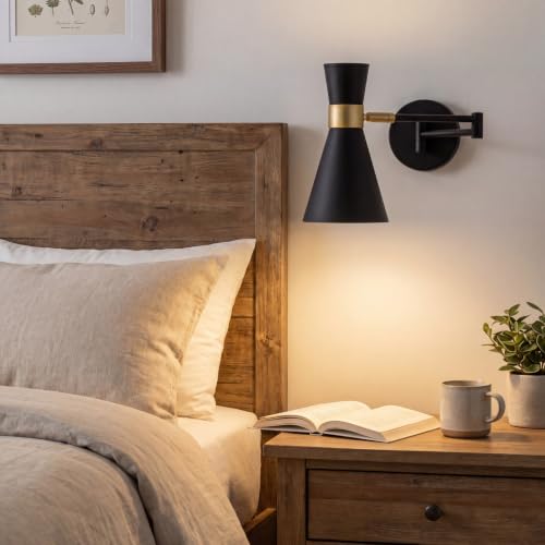 OSYNNIQ Wall Sconce Light with Adjustable Swing Arm for Bedside Reading (Style 2) - size: STYLE 2