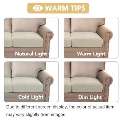 H.VERSAILTEX Super Stretch Individual Seat, Sofa Covers Couch , cushion covers Slipcover Sets Thick Jacquard Textured Twill Fabric (2 Piece Large Sofa cushion covers, Island Fossi) - color: Island Fossi, size: 2 Cushion Sofa