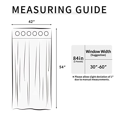 Easy-Going Blackout Curtains for Bedroom, Solid Thermal Insulated Grommet and Noise Reduction Window Drapes, Room Darkening Curtains for Living Room, 2 Panels (42x54 in, Gray) | Washable Grommet Top Window Drapes for Bedroom and Living Room, Noise Reducti