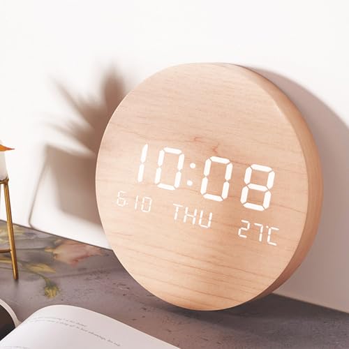 Minimalists LED Clock Table Wall with Temperature Display, Table Alarm for Workspaces and Bedrooms LED
