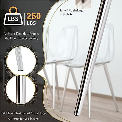 Baysitone Clear Dining Chairs Set of 4, Modern Kitchen Chairs with Transparent Seat, Acrylic Accent Side Chairs with Metal Legs for Dining Room, Kitchen, Living Room with Silver - color: Silver, size: Set of 4