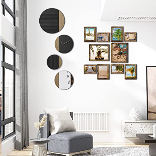Picture Frame Set 10 pack, Farmhouse Photo Frames, Gallery Wall Frame Collage, with Two 8x10, Four 5x7, Four 4x6 Photo Frame set, in 3 Different Finishes Picture Frames For Wall or Desk,Rustic Brown - color: Rustic Brown